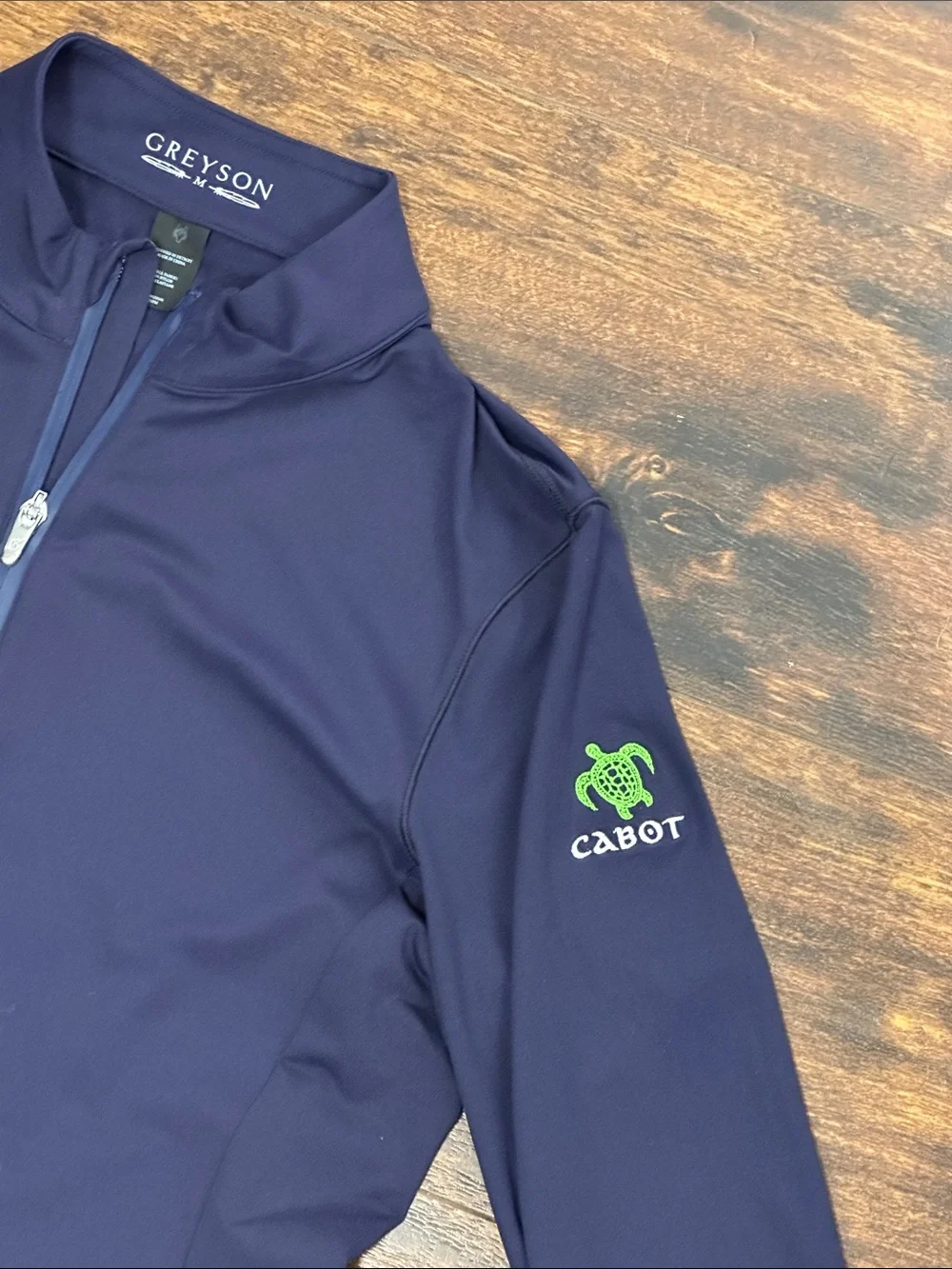 Navy Greyson Halley Quarter Zip Pullover - Cabot Golf Embroidery Sz M 🐢⛳️ - Picture 8 of 8